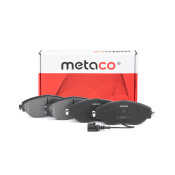 Колодки тормозные дисковые Metaco, передние, комплект на ось (4 шт), арт. 3000-478