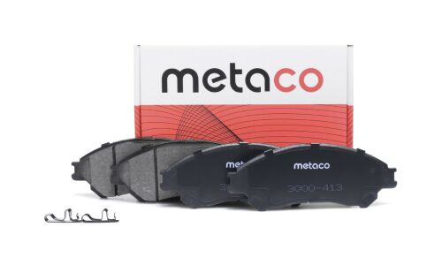 Колодки тормозные дисковые Metaco, передние, комплект на ось (4 шт), арт. 3000-413