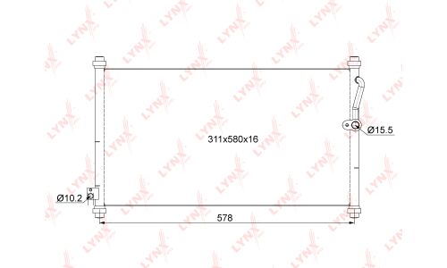 Радиатор кондиционера LYNXauto, арт. RC-0684