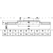 Диск тормозной Blitz, задний, арт. BS0493