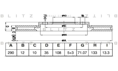 Диск тормозной Blitz, задний, арт. BS0493
