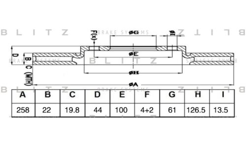 Диск тормозной Blitz, арт. BS0507