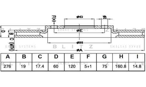 Диск тормозной Blitz, арт. BS0501