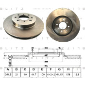 Диск тормозной Blitz, передний, арт. BS0512