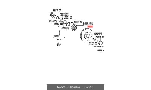 Диск тормозной Toyota, передний, арт. 43512-02390