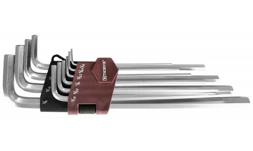 Набор шестигранных ключей Thorvik, от 1/16" до 3/8", длинные, комплект 10 предметов, арт. HKIL10S