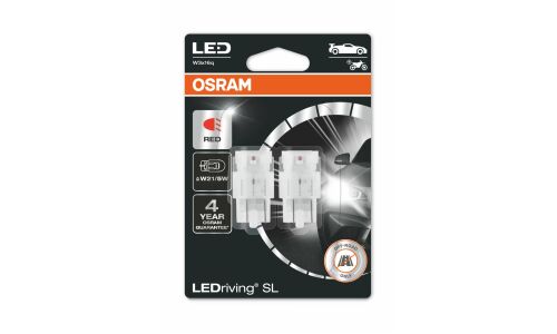 Лампа светодиодная Osram LEDriving SL W21/5W (W3x16q, T20), 12В, 1.7/0.4Вт (соответствует 21/5Вт), комплект 2 шт, арт. 7515DRP-02B