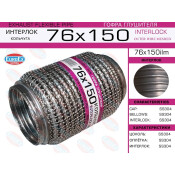 Гофра глушителя Euroex, WireMesh, 76x150мм, арт. 76x150ilm