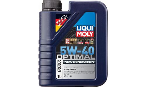 Масло моторное Liqui Moly Optimal New Generation 5w40 синтетическое, API SN, ACEA C3, универсальное, 1л, арт. 39032