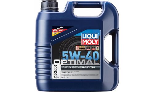 Масло моторное Liqui Moly Optimal New Generation 5w40 синтетическое, API SN, ACEA C3, универсальное, 4л, арт. 39033