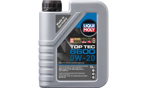 Масло моторное Liqui Moly Top Tec 6600 0w20 синтетическое, API SP, ACEA C5/C6, ILSAC GF-6A, универсальное, 1л, арт. 21410