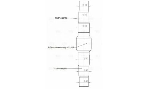 Гофра глушителя Trialli, Innerbraid, 45x100мм, арт. EPC 404550-45100