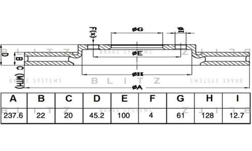 Диск тормозной Blitz, передний, арт. BS0533