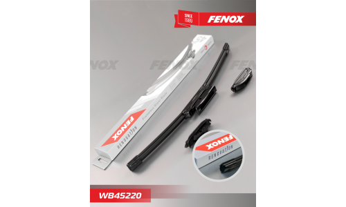 Щётка стеклоочистителя Fenox 450мм (18") бескаркасная, всесезонная, крепление J-Hook, Bayonet, VATL5.1, 1 шт, арт. WB45220