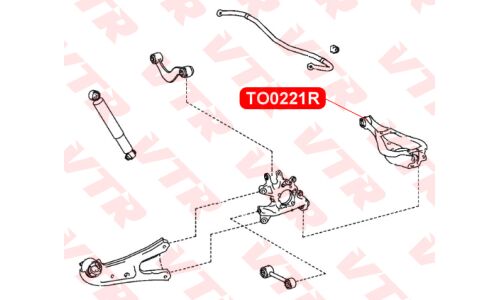 Сайлентблок рычага задней подвески, внутренний | зад VTR, арт. TO0221R