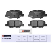 Колодки тормозные дисковые Marshall, задние, комплект на ось (4 шт), арт. M2625688