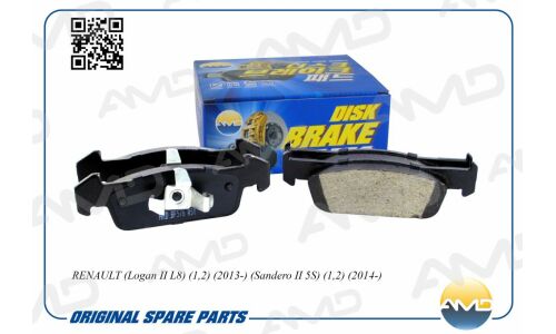 Колодки тормозные дисковые AMD, передние, комплект на ось (4 шт), арт. AMD.BF576