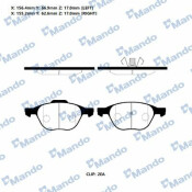 Колодки тормозные дисковые Mando, передние, комплект на ось (4 шт), арт. RMPA06NS