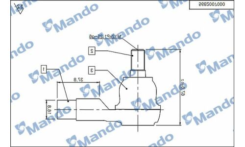 Наконечник рулевой тяги Mando, арт. DSA020509