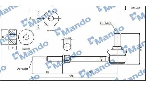 Стойка стабилизатора (линк) Mando, арт. MSC010100