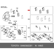 Колодки тормозные дисковые Toyota, передние, комплект на ось (4 шт), арт. 04465-60281