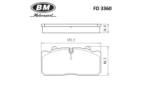 Колодки тормозные дисковые BM, передние, комплект на ось (4 шт), арт. FD 3360