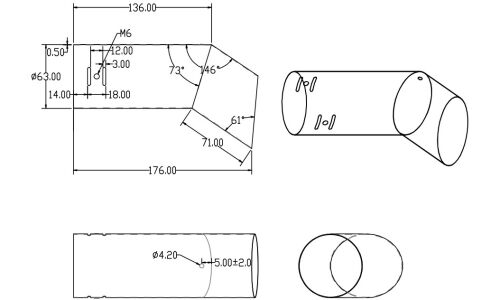 Насадка на глушитель 63х176 мм ARNEZI, арт. A0701021