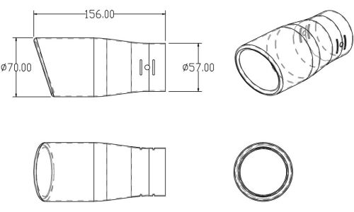 Насадка на глушитель 57х156 мм ARNEZI, арт. A0701009