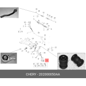 Опора шаровая Chery, передняя, арт. 202000050AA