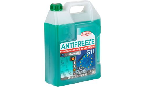 Антифриз Samson Antifreeze EU-Standard, H-OAT, G11, сине-зелёный, -37°C, 5кг, арт. 800954