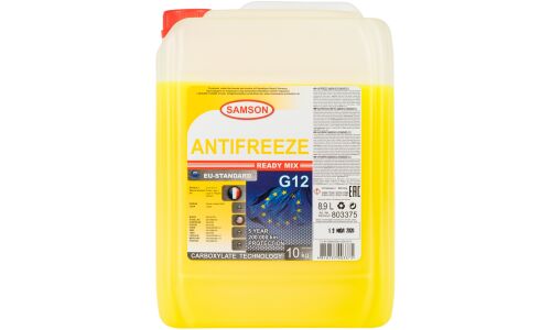 Антифриз Samson Antifreeze EU-Standard, OAT, G12, жёлтый, -37°C, 10кг, арт. 803375