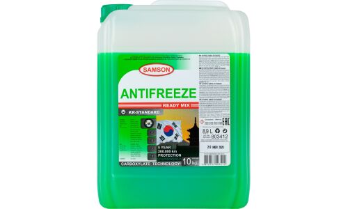 Антифриз Samson Antifreeze KR-Standard, LLC, зелёный, -37°C, 10кг, арт. 803412