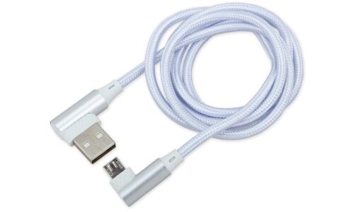 Кабель для мобильных устройств Arnezi, с USB на MicroUSB, 1м, белый, угловые коннекторы, арт. A0605030