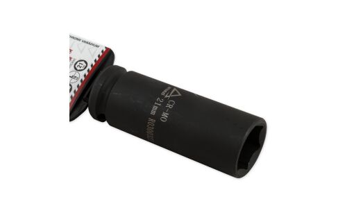 Головка ударная 1/2DR 6-гр. 21 мм Cr-Mo удлиненная, на холдере ARNEZI, арт. R0300321