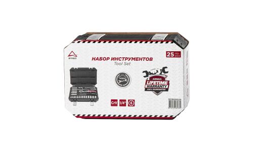 Набор инструментов 25 пр. 1/4 DR ARNEZI, арт. R0900025