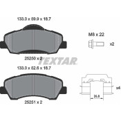 Колодки тормозные дисковые Textar с демпферной прокладкой Q+, передние, комплект на ось (4 шт), арт. 2525004