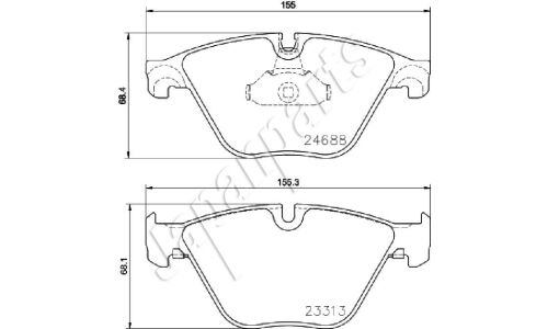 Колодки тормозные дисковые Japan Parts, передние, комплект на ось (4 шт), арт. PA-0126AF
