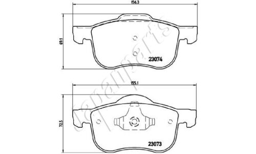 Колодки тормозные дисковые Japan Parts, передние, комплект на ось (4 шт), арт. PA-0332AF