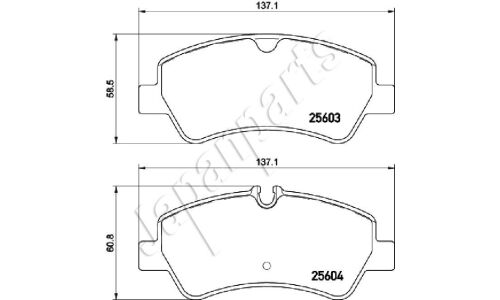Колодки тормозные дисковые Japan Parts с электронным датчиком износа, задние, комплект на ось (4 шт), арт. PP-0307AF