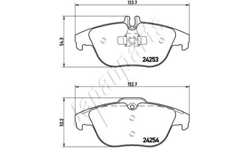 Колодки тормозные дисковые Japan Parts, передние, комплект на ось (4 шт), арт. PP-0505AF