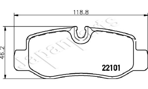 Колодки тормозные дисковые Japan Parts, задние, комплект на ось (4 шт), арт. PP-0528AF