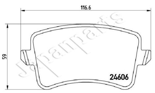 Колодки тормозные дисковые Japan Parts, передние, комплект на ось (4 шт), арт. PP-0908AF