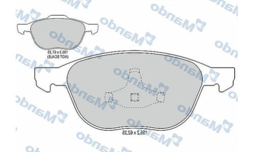 Колодки тормозные дисковые Mando, передние, комплект на ось (4 шт), арт. MBF015198
