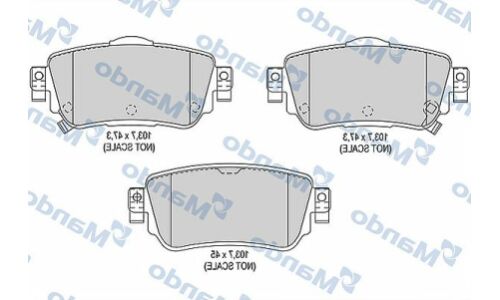 Колодки тормозные дисковые Mando, задние, комплект на ось (4 шт), арт. MBF015290