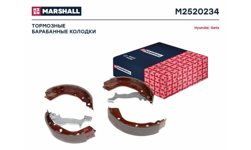 Колодки тормозные барабанные Marshall, комплект на ось (4 шт), арт. M2520234