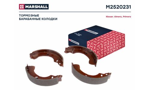 Колодки тормозные барабанные Marshall, комплект на ось (4 шт), арт. M2520231