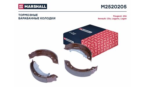 Колодки тормозные барабанные Marshall, комплект на ось (4 шт), арт. M2520205