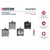 Колодки тормозные дисковые Marshall, задние, комплект на ось (4 шт), арт. M2621899