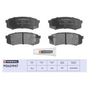 Колодки тормозные дисковые Marshall, задние, комплект на ось (4 шт), арт. M2621947