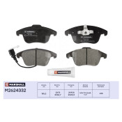 Колодки тормозные дисковые Marshall, передние, комплект на ось (4 шт), арт. M2624332
